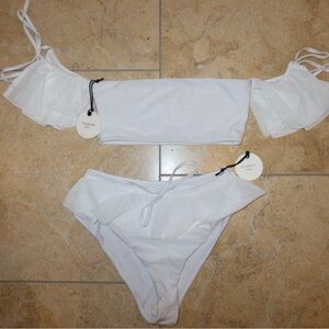 Bridal White Off-Shoulder Bikini Set